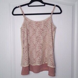 Hem & Thread Sheer and Lace Floral Tank Top
